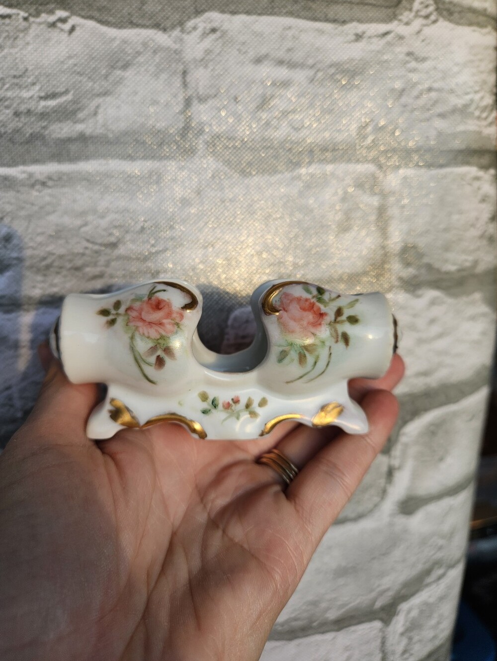 Intricate Ceramic Hand Painted Tooth Pick Holder